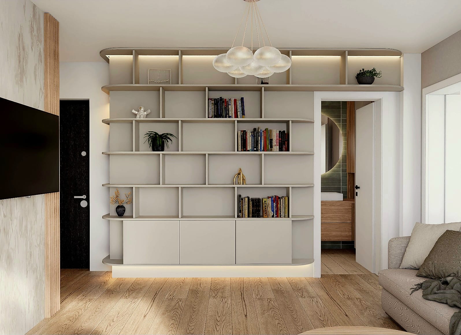 Bibliotecă living PAL Egger A.K. Columna